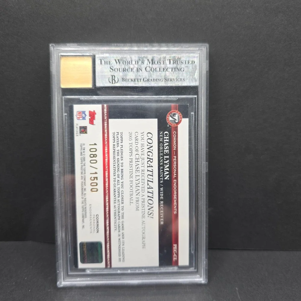 Topps Pristine Chase Lyman Saints BGS 9/10 Auto 1080/1500 Rookie Card